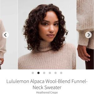 Lululemon Alpaca Wool-Blend Funnel-Neck Sweater
Heathered Crepe NWT size XS